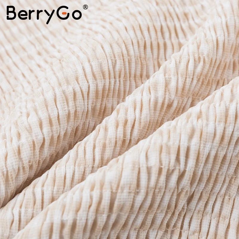 BerryGo, Трикотажное вечернее платье с открытыми плечами, элегантное клетчатое женское платье с пышными рукавами, сексуальная уличная одежда для девушек, Осень-зима, vestidos