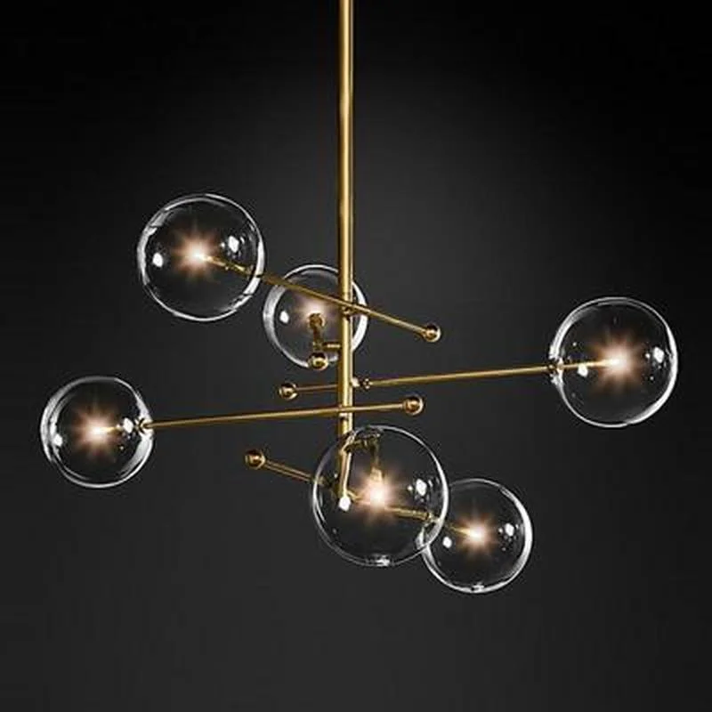 Светодиодная люстра в скандинавском стиле стеклянный потолочный светильник для