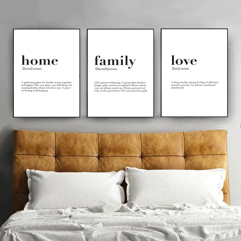 Nordic Минималистский Семья Wall Art плакаты с любовью и печать холст картины для