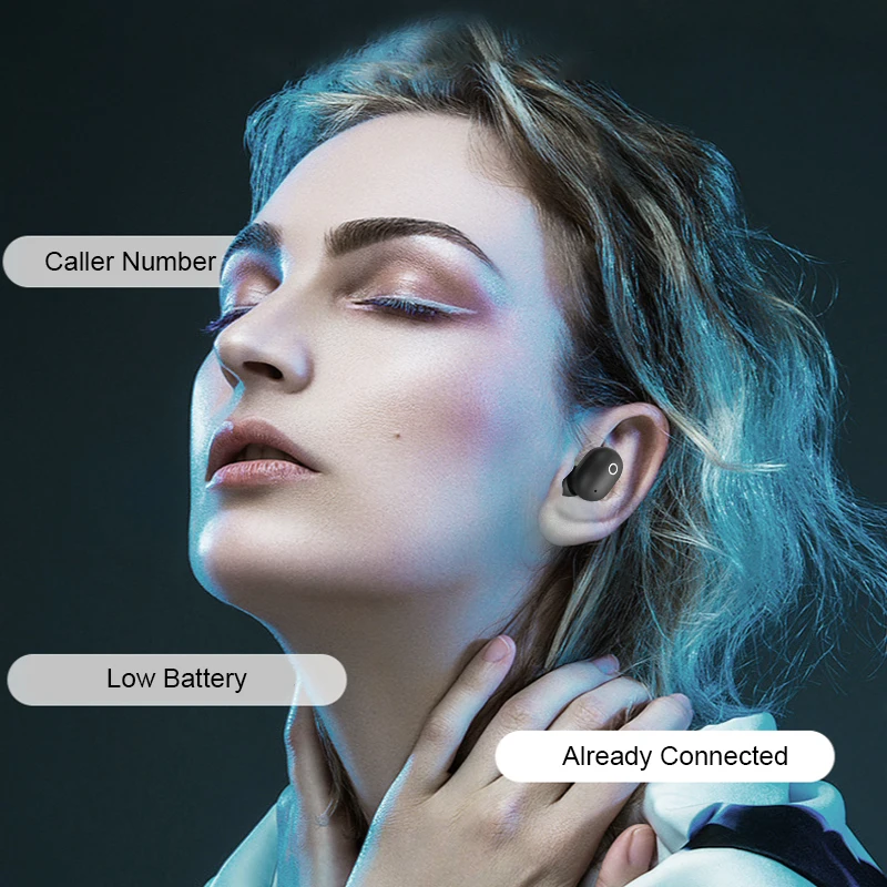 

Bluetooth Earphone V5.0 Touch Wireless Earbuds 9D Stereo Sport Waterproof Headset handsfree LED Power display with Mic