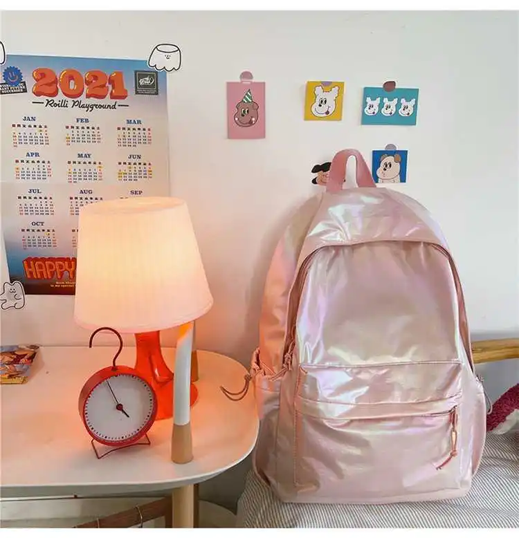

Korean ulzzang Harajuku fashion personality gradient laser dazzling high school students' schoolbag