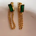 Женские серьги-подвески с цепочкой и кисточкой