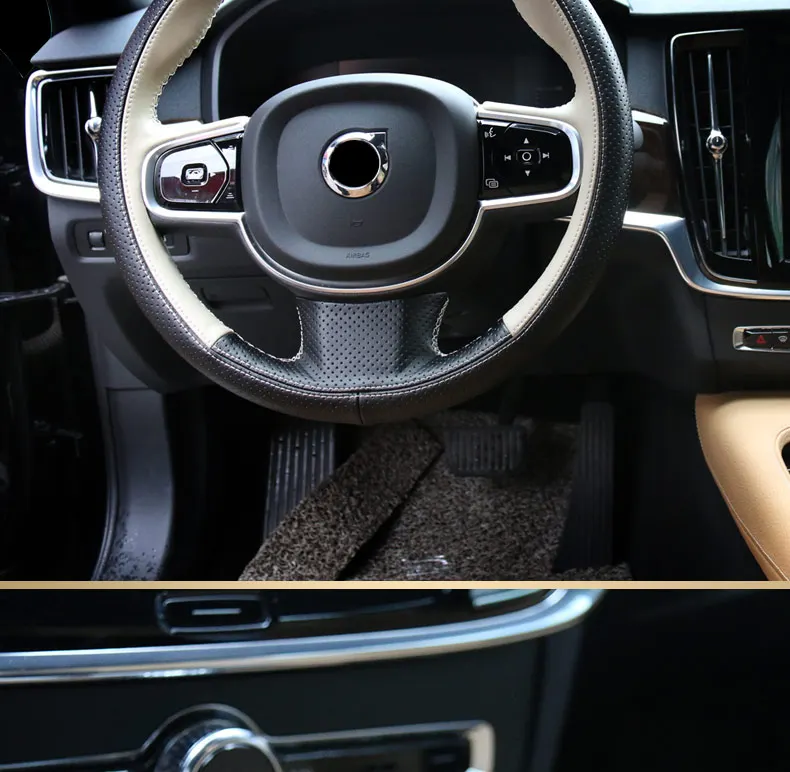 Для volvo- s90 xc90 сшитый вручную чехол на руль XC60 кожаный чехол на руль v90cc