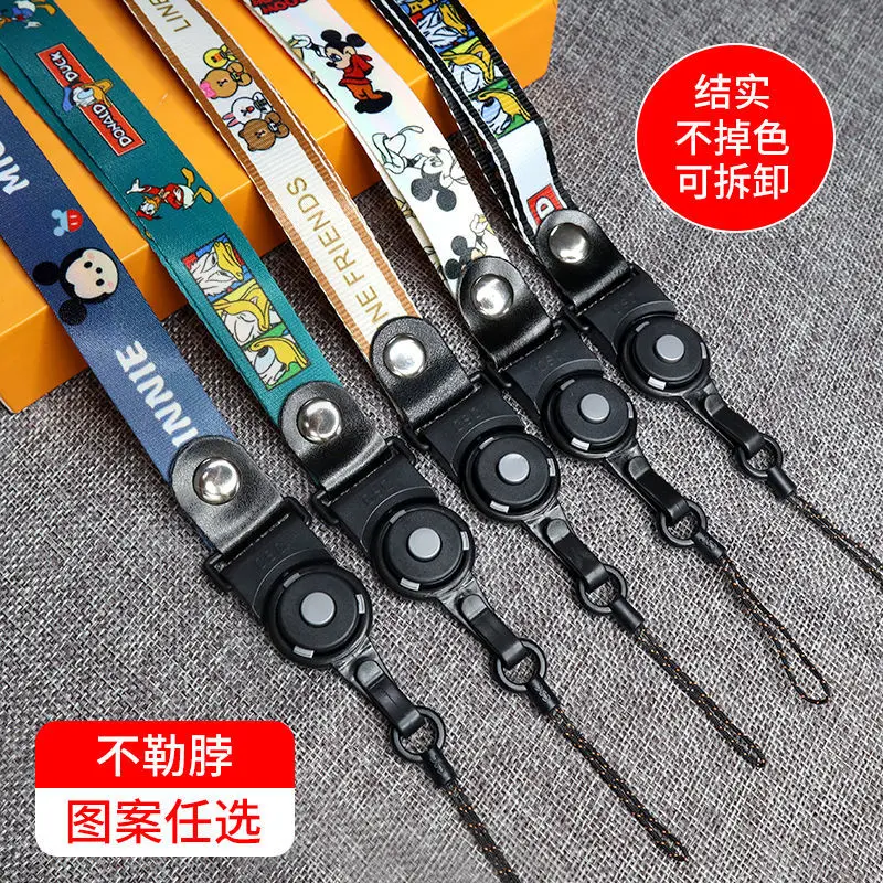

Disney Mickey Minnie phone lanyard 2pcs Ribbon Band phone charm Keychain For Women Bag Car Keyring Charms Ribbons For Phone Case
