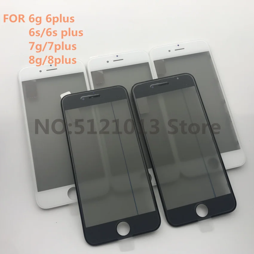 10 шт. 4 в 1 для iPhone 5/6 Plus/6 S Plus 7 Plus 8/8 Plus передний стеклянный сенсорный экран+ рама, изготовленная холодным прессованием ободок+ ОСА+ поляризатор