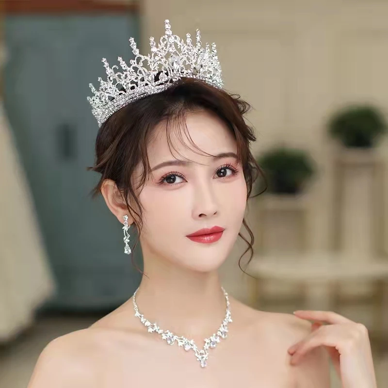 

Bridal Jewelry sets New Arrival 2021 Bride Headwear Tiaras and Crowns Necklace Sets for Women Wedding Dress Hair Accessories