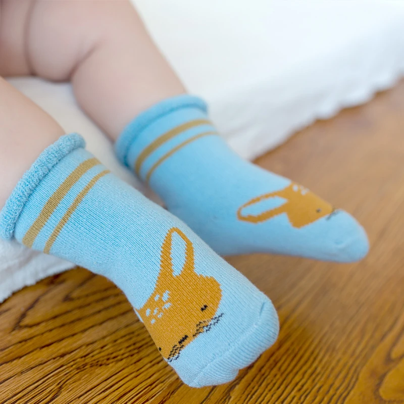 Носки детские хлопковые теплые зимние на возраст 0-24 месяцев 5 пар/комплект |