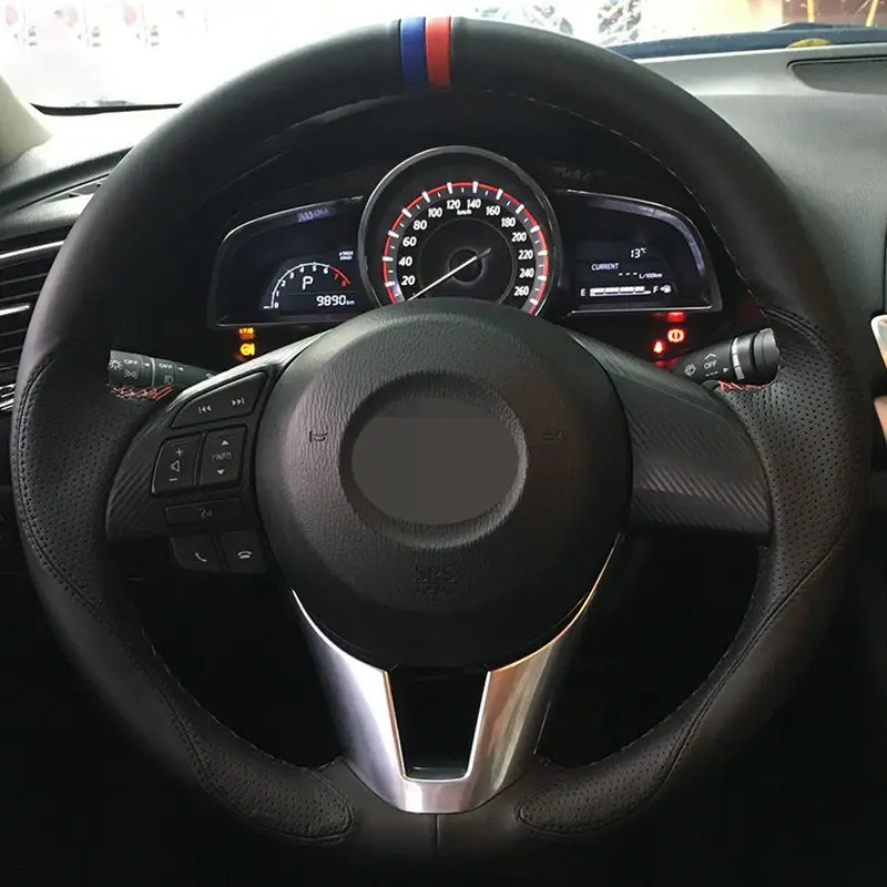 

Для Mazda 3 Axela 2013-2016 Mazda 6 Atenza 2014-2017 Mazda 2 2015-2017 интерьерная черная кожа
