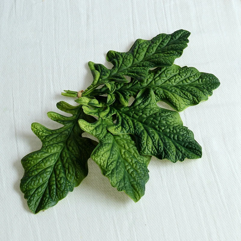 Искусственные листья герберы из ПУ 5 шт. зеленые растения Цветочная композиция