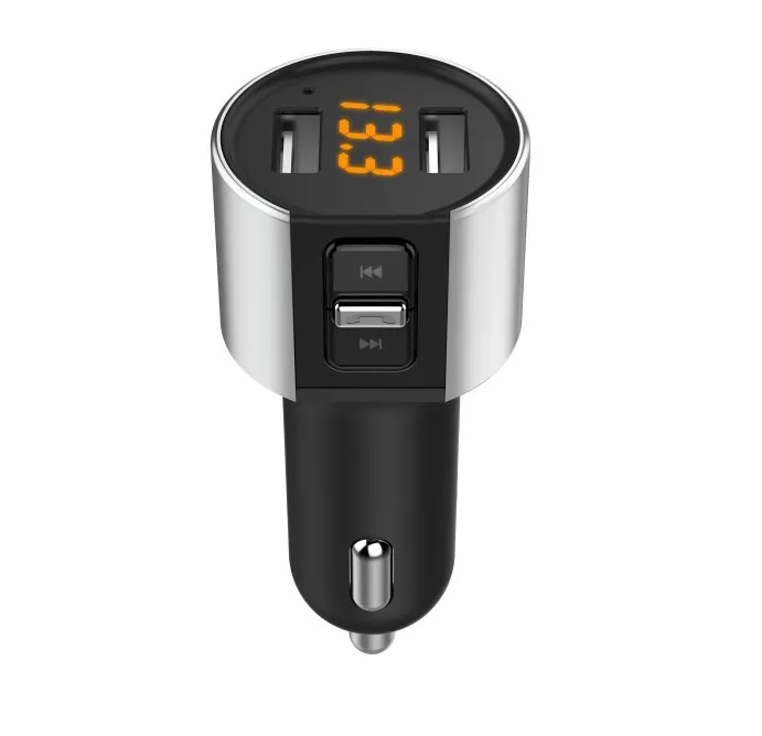 

Bluetooth Car Kit Handsfree FM Transmitter Wireless A2DP Support USB Disk MP3 Player Dual USB 5V/3.4A Car Charger