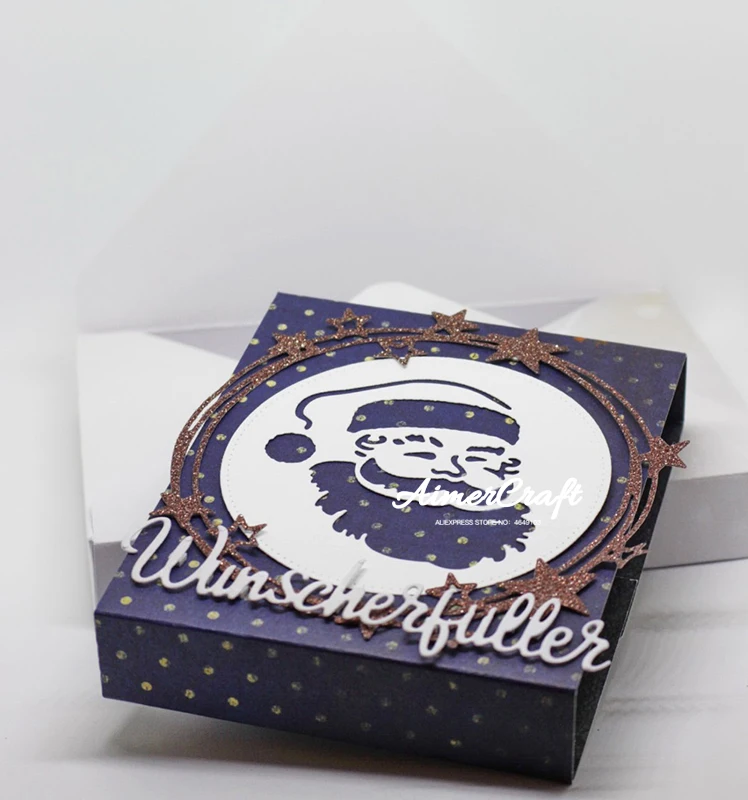 Санта Клаус рождественские металлические режущие штампы трафарет для