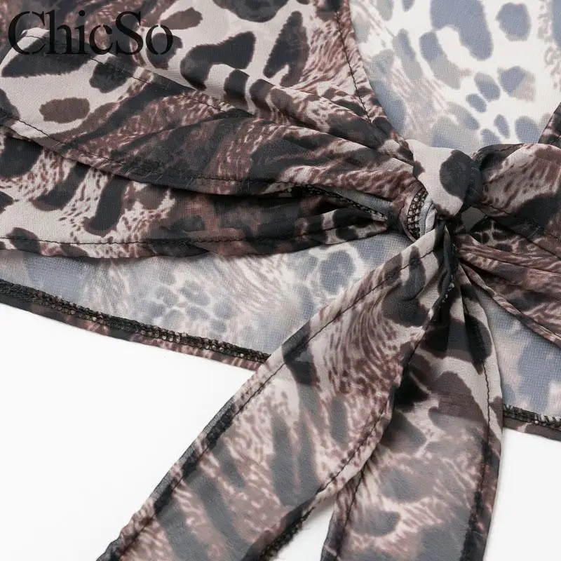 MissyChilli Two piece set bandage dress Women leopard print bodycon vintage Spring sexy elegant party club night new | Женская одежда