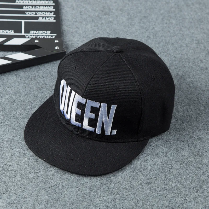 

Letter king queen Snapback Caps Hip Hop Male Bone Baseball Cap Adult Men Women Hat Female Band Rock Baseball Flat Hat Fitted cap