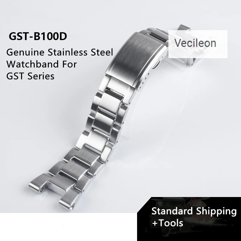 

316L Stainless Steel Genuine Watchband for GST-B100/S130/W300GL/400G/W330 GST-W120L/S120/W130L/S100/S110 Watch Straps band