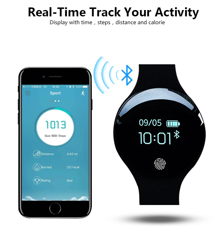 Смарт часы унисекс с датчиком движения и сенсорным экраном|Женские наручные