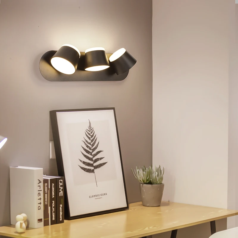 

Sanmusion bathroom mirror lamp modern fashion black white fairy beauty makeup vanity lighting 1-3 leds mounted waterproof lamps