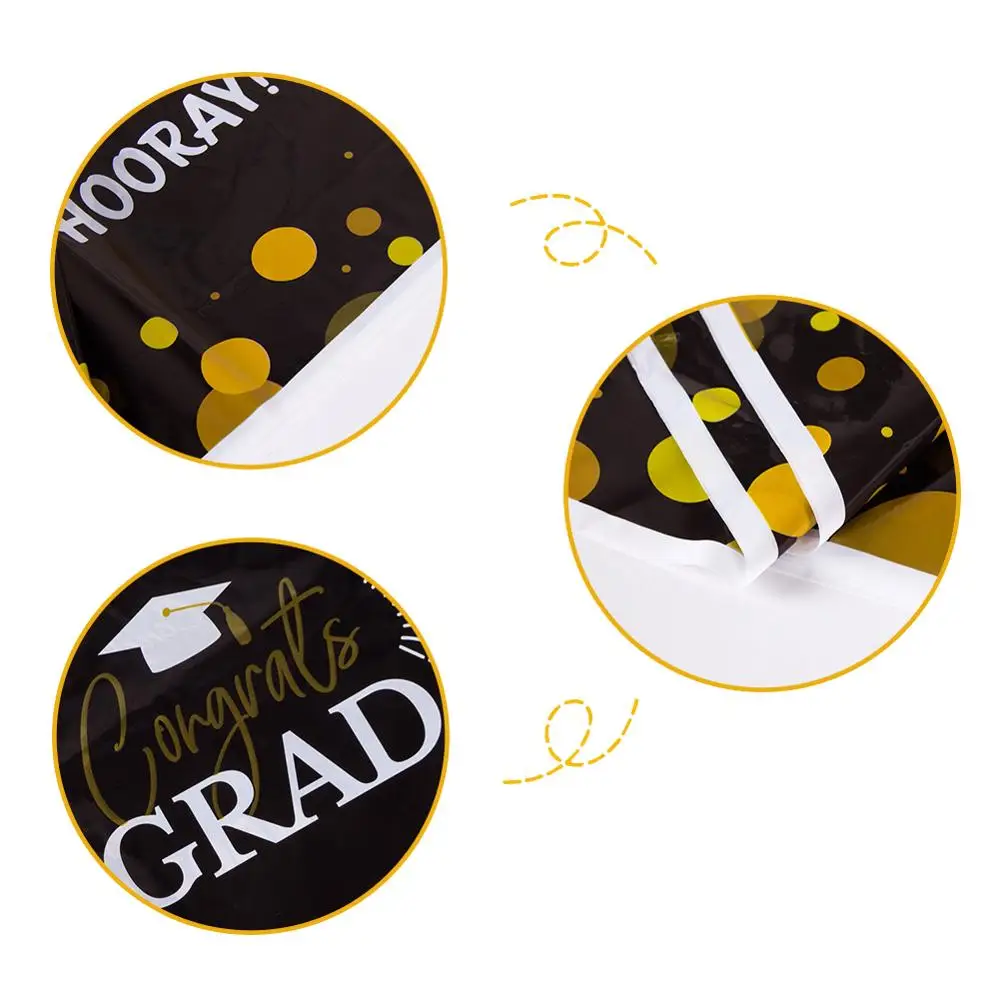 

1pc Graduation Party Decoration Black/White Dot Tablecloth Decor Congrats Class of 2020 Grads Funny Party Supplies New Fashion
