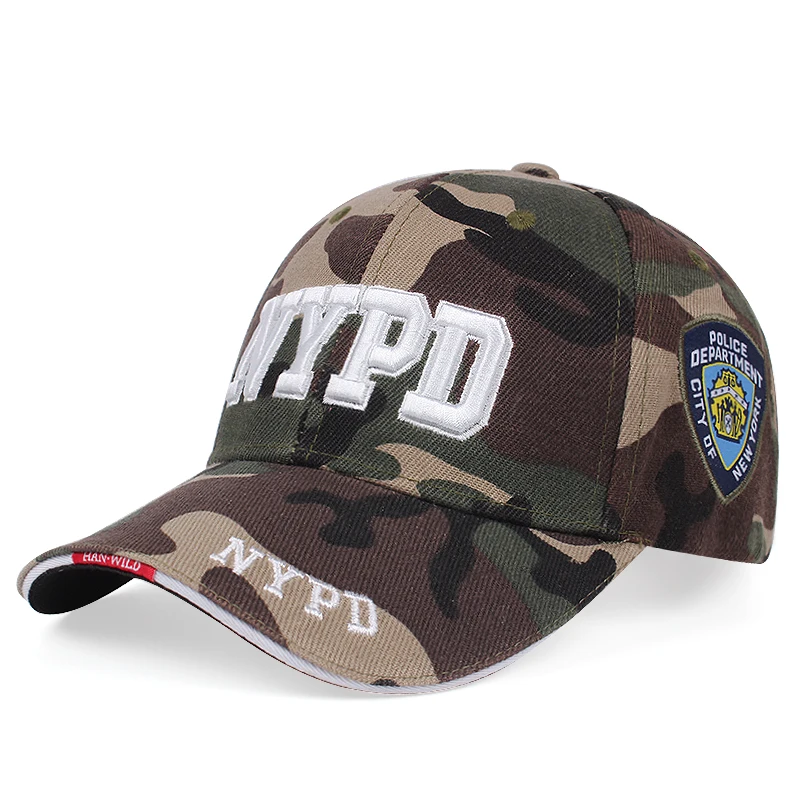 

бейсболка Three-dimensional Embroidery NYPD Tactical Cap Men's Baseball Cap Camouflage Snapback Cap Hip Hop Cap Golf Cap
