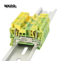 ground connector 10pcs st2 5 pe spring cage 2 5mm2 pe wire electrical metal earth terminal st 2 5 pe din rail terminal block