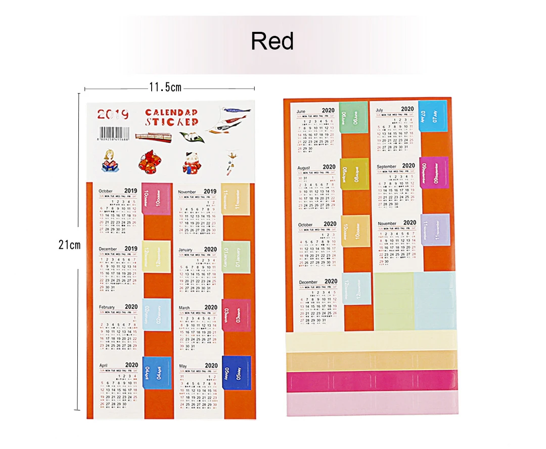 Год, наклейки на календарь, Закладка-индекс, планировщик, Bullet Journal, аксессуары, декоративные наклейки, этикетка, календарь, канцелярские товары, 2 шт