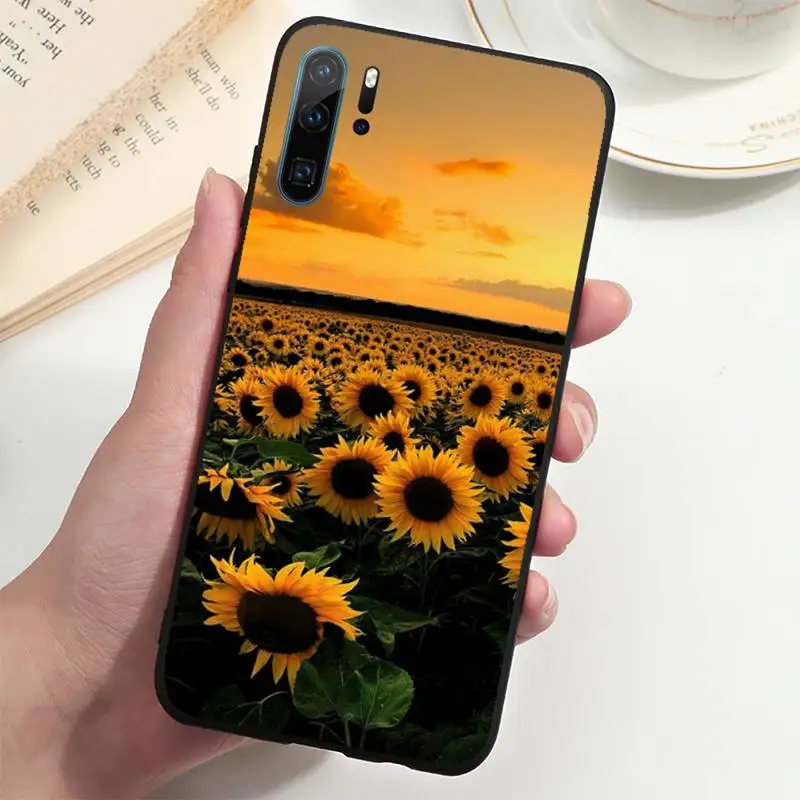 

Beautiful yellow sunflower Phone Case Funda For Huawei P9 P10 P20 P30 Lite 2016 2017 2019 plus pro P smart