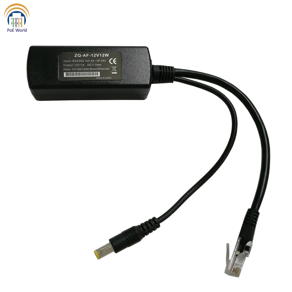 Гигабитные Poe разветвители 802.3af с выходом 12 В. Power Over Ethernet для устройств без poe