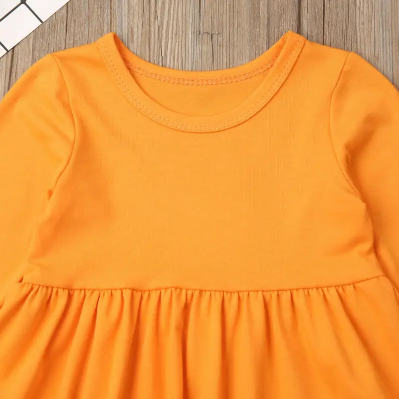 Новинка одежда для девочек на Хэллоуин платье с длинными рукавами и оборками