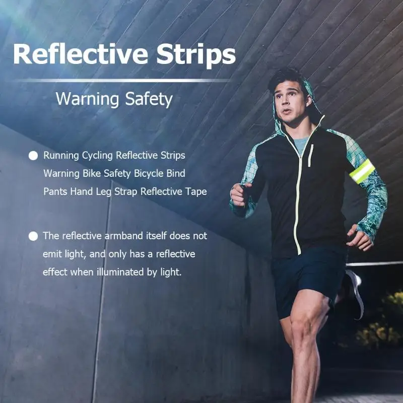 Running Cycling Reflective Strips Warning Bike Safety Bicycle Bind Pants Hand Leg Strap Tape | Спорт и развлечения