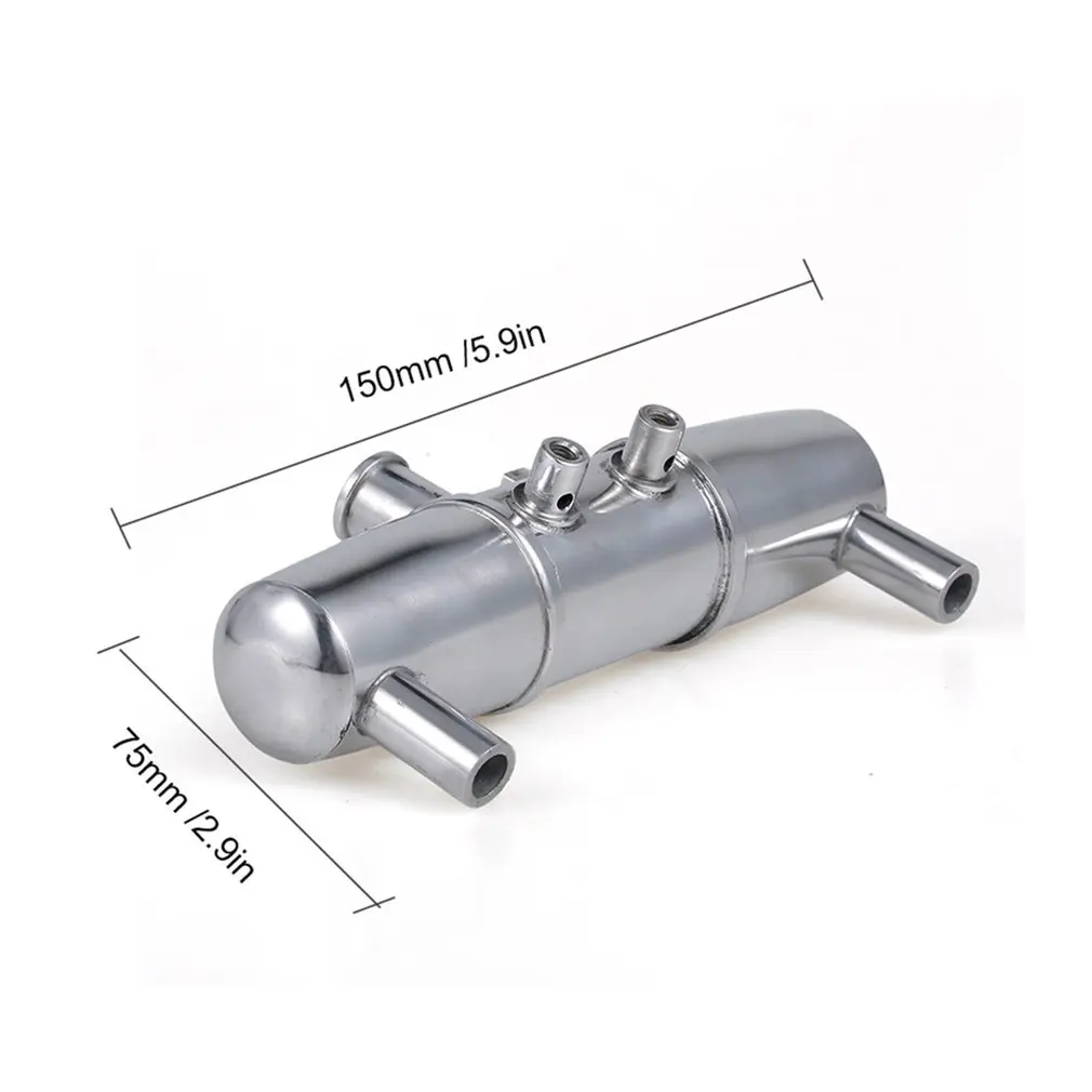 

Double Exhaust Pipe 1/8 Methanol Car Metal Exhaust Pipe 18001P Durable Aluminum Vehicle Accessories Parts