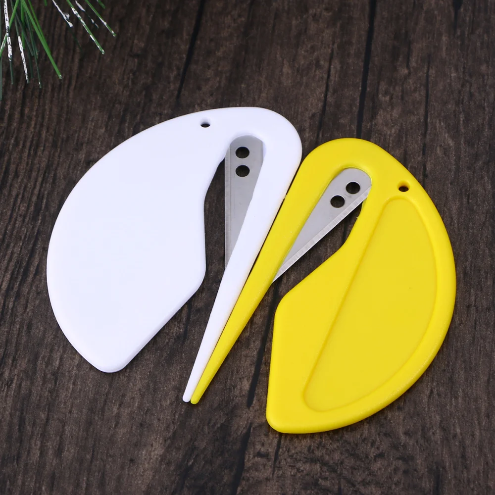

3pcs Plastic Letter Opener Envelope Slitter Mail Opener Safety Cutting Tool for Home Office (Red, White, Yellow)