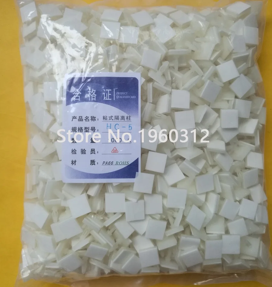 1000Pcs HC-5/6/8/9/11/13/16 3mm Nylon Plastic Stick On PCB Spacer Standoff Locking Snap-In Posts Fixed Clips Adhesive - купить по