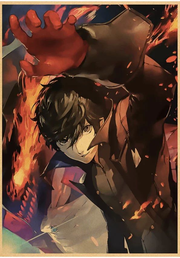 Настенные постеры Persona 5 винтажный настенный плакат Декор для дома аниме спальни