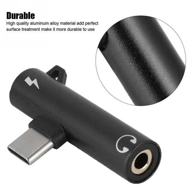 2 in 1 Type C To 3.5mm Headphone Jack Adapter Splitter For Samsung Huawei Xiaomi Mi 10 Audio Charging Cable USB Connector | Мобильные
