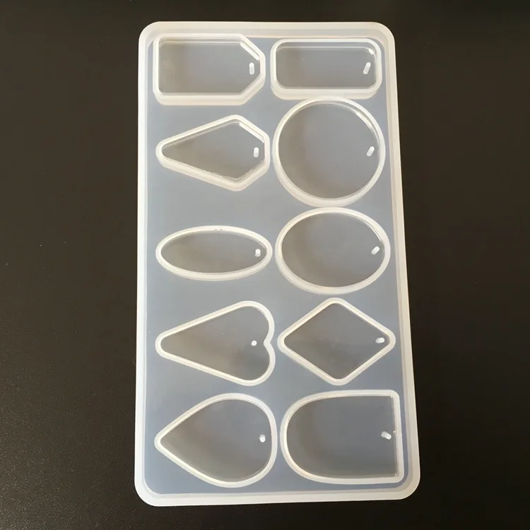 

Round Lovely Rectangular Epoxy Epoxy Epoxy Mold Oval DIY Crystal Epoxy Silicone with Hole Pendant Triangle Silicone Mold