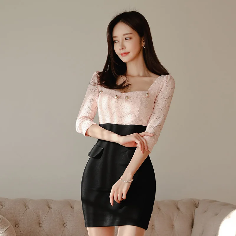 Мини корсет три четверти облегающее женское платье с запахом уличная одежда Modis