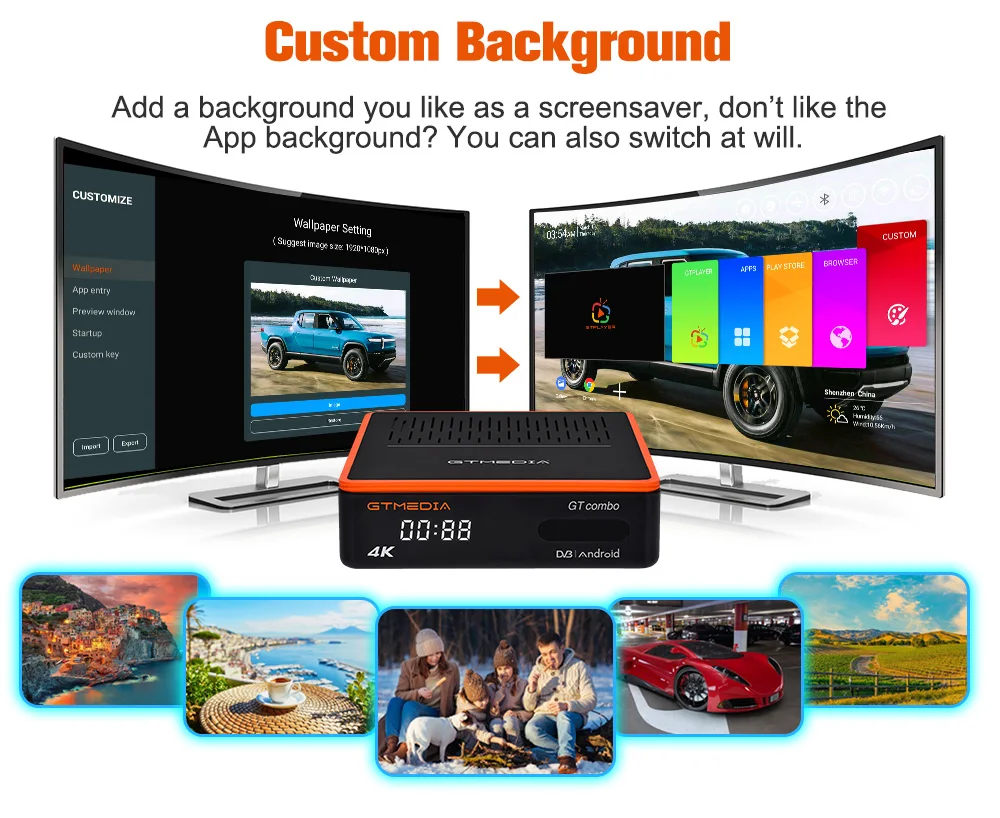 ТВ-приставка GTMEDIA GT Combo на Android 9 0 Core 3D 4K Ultra Dual WiFi 2 4/5 ГГц Smart TV DVB-S2X/T2/C 10-битный