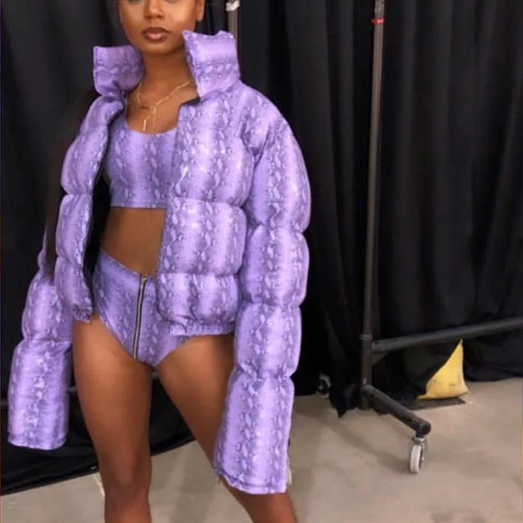 Модный трендовый Зимний пуховик 2020 года пальто на молнии с карманами женская