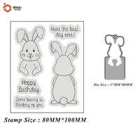 2021 new arrivals bunny card tags metal cutting dies and stamps for diy scrapbooking photo album decorative embossing diy paper