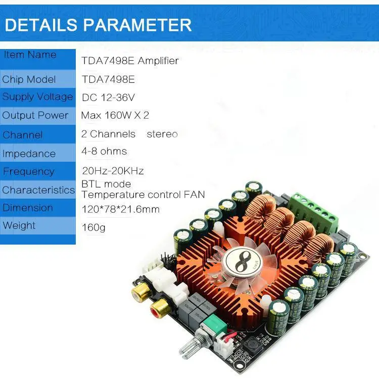 TDA7498E цифровой усилитель мощности плата 2 0 высокая мощность HIFI стерео 160 Вт *