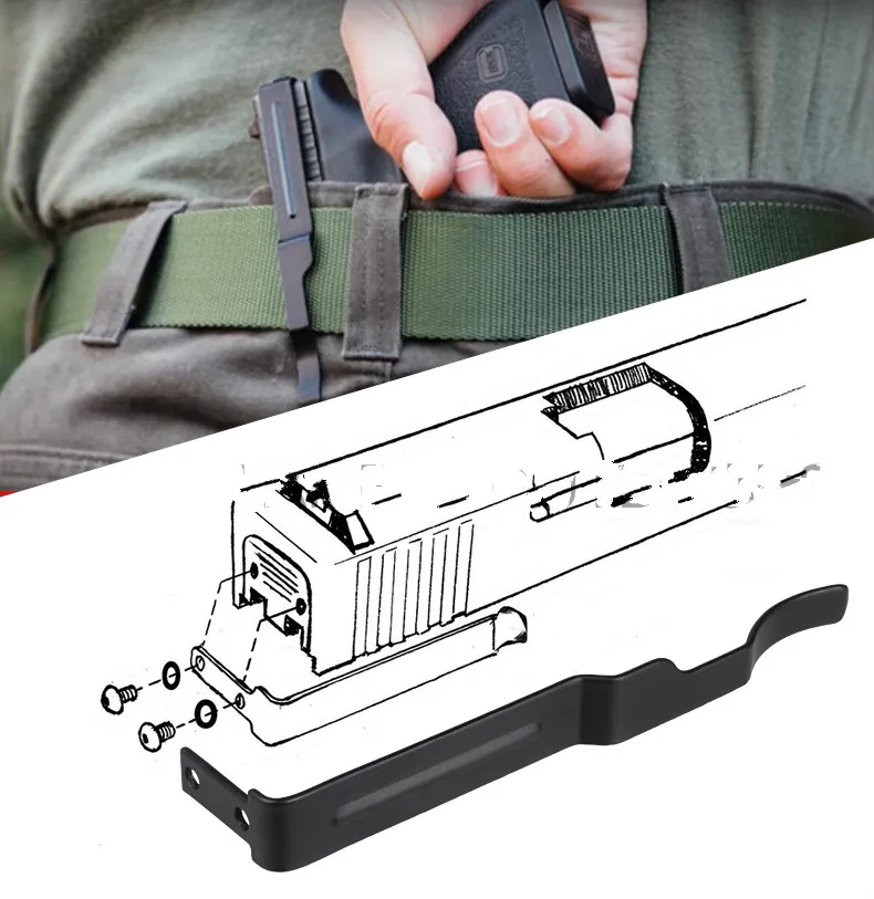 Скрытый оружейный ремень клип для Glock слайд кобура Glock 17 19 22 23 24 25 26 27 28 30S Размеры 31, 32, 33, 34, 35, 36