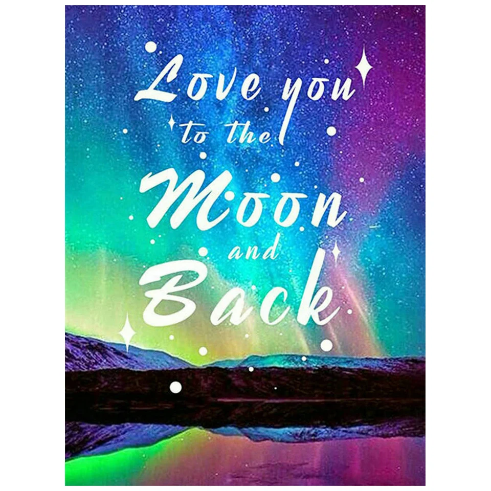 

New Round/Square MOON BACK 5D DIY Diamond Painting Colorful AB Cross Stitch Mosaic Pictures Decor Gift