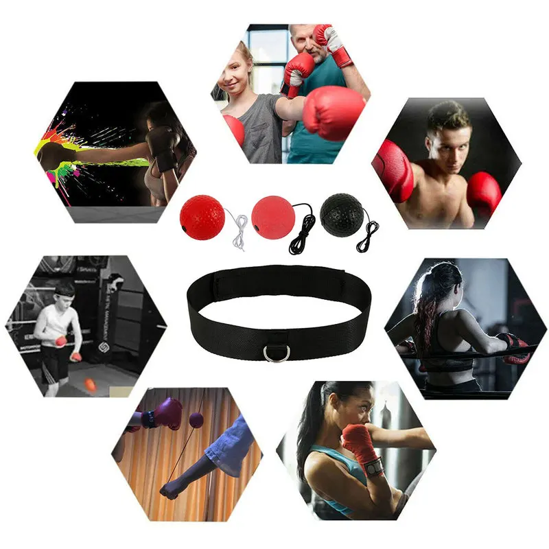 

Boxing Reflex Speed Ball with Headband MMA Muay Thai Fighting Ball Exercise Improving Speed Reactions Thai Fight Ball