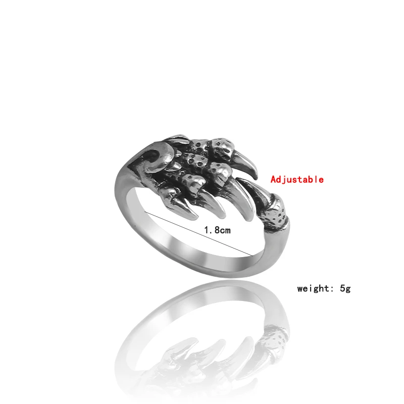 Винтаж Орлиный коготь мужское кольцо для Для мужчин и женщин в готическом стиле