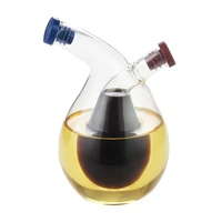 glass oil dispenser bottle 280ml leakproof cooking oil vinegar container with stopper cap non drip 2 spouts for kitchen bbq
