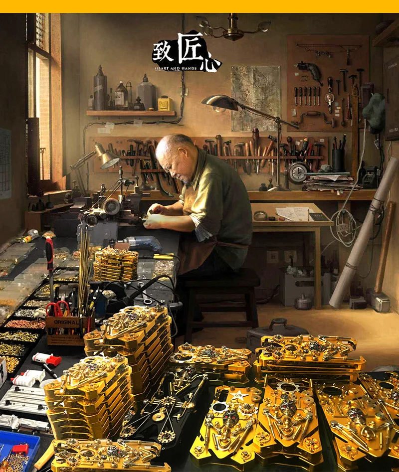 

For Huawei P40 Pro Gothic Skull Toy Steampunk Mechanical Gear Metal Phone Case for Huawei P40 Cover w/Compass