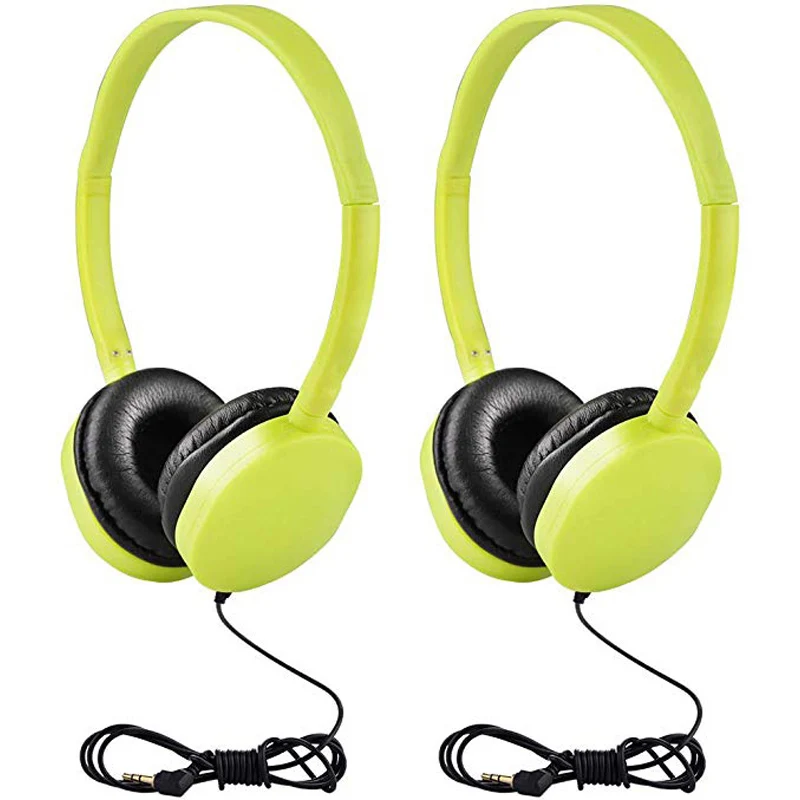Yellow 2 pack Детские наушники складные регулируемые проводные наушники гарнитура с 3,5 мм аудио разъем для детей Mp3 Смартфон - Цвет: Yellow 2 pack