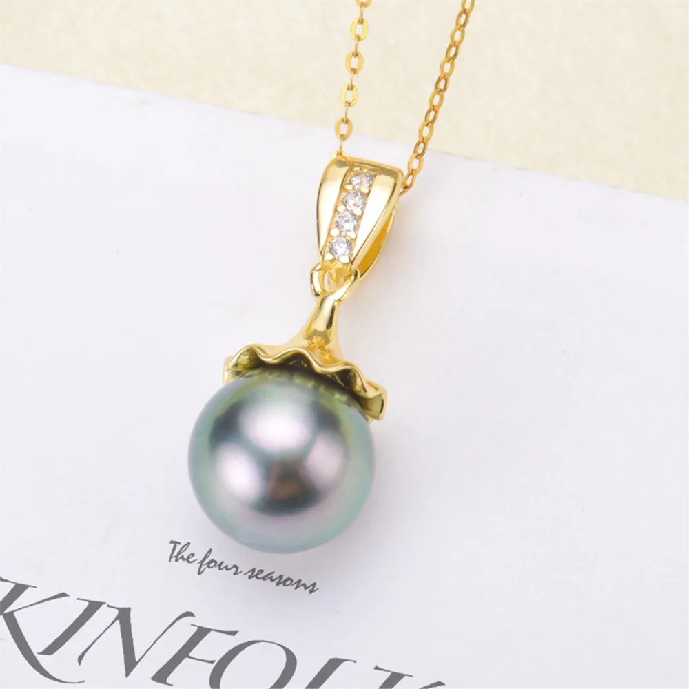 

Circle Pendant Hat Holder S925 Sterling Silver Pearl Pendant Settings Women DIY Handmade Jewelry Findings