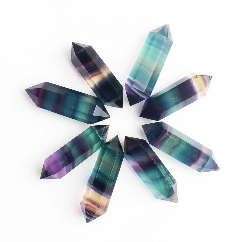 1 шт. натуральный флюорит шестиугольная колонна кристаллическая точка лечебная