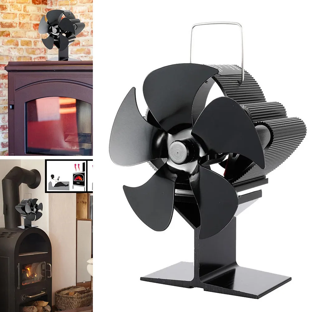 

1PC SF103S Fireplace Fan 5 Blades Heat Powered Stove Fan Log Wood Burner Eco-fan Quiet Thermoelectric Fireplaces Tools