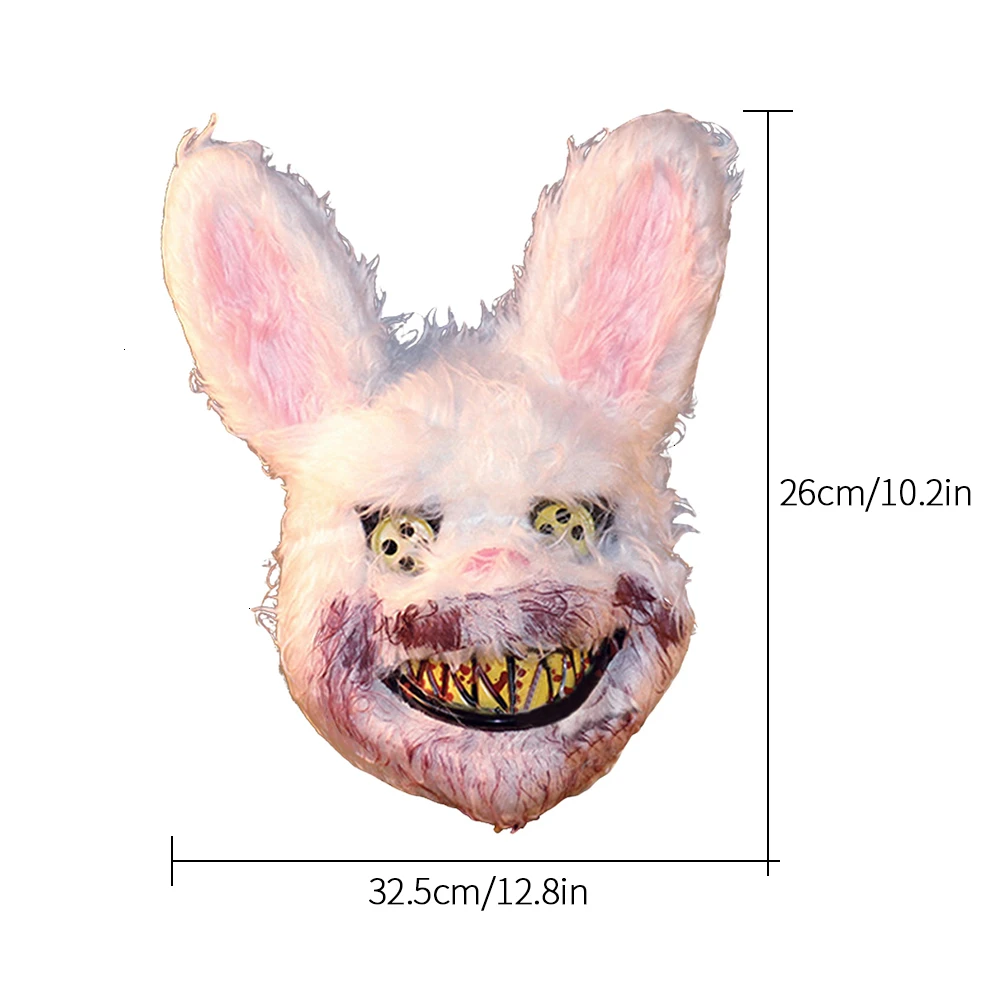 Хэллоуин злой плюшевый кролик маска призрак Искусственный Кролик головной убор